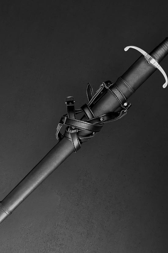 35" Hand Forged Medieval Sword w/ Leather Strips