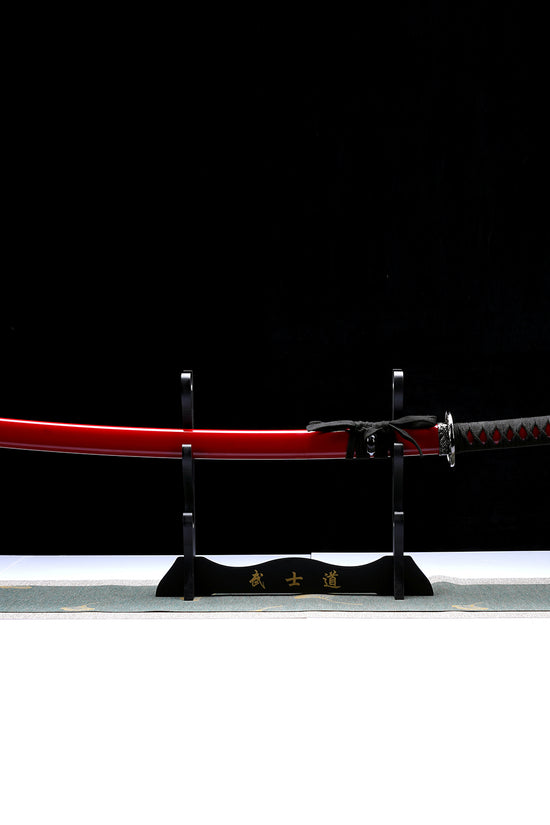 3 PCS Samurai Sword Set - Red Katana , Wakizashi and Tanto Set