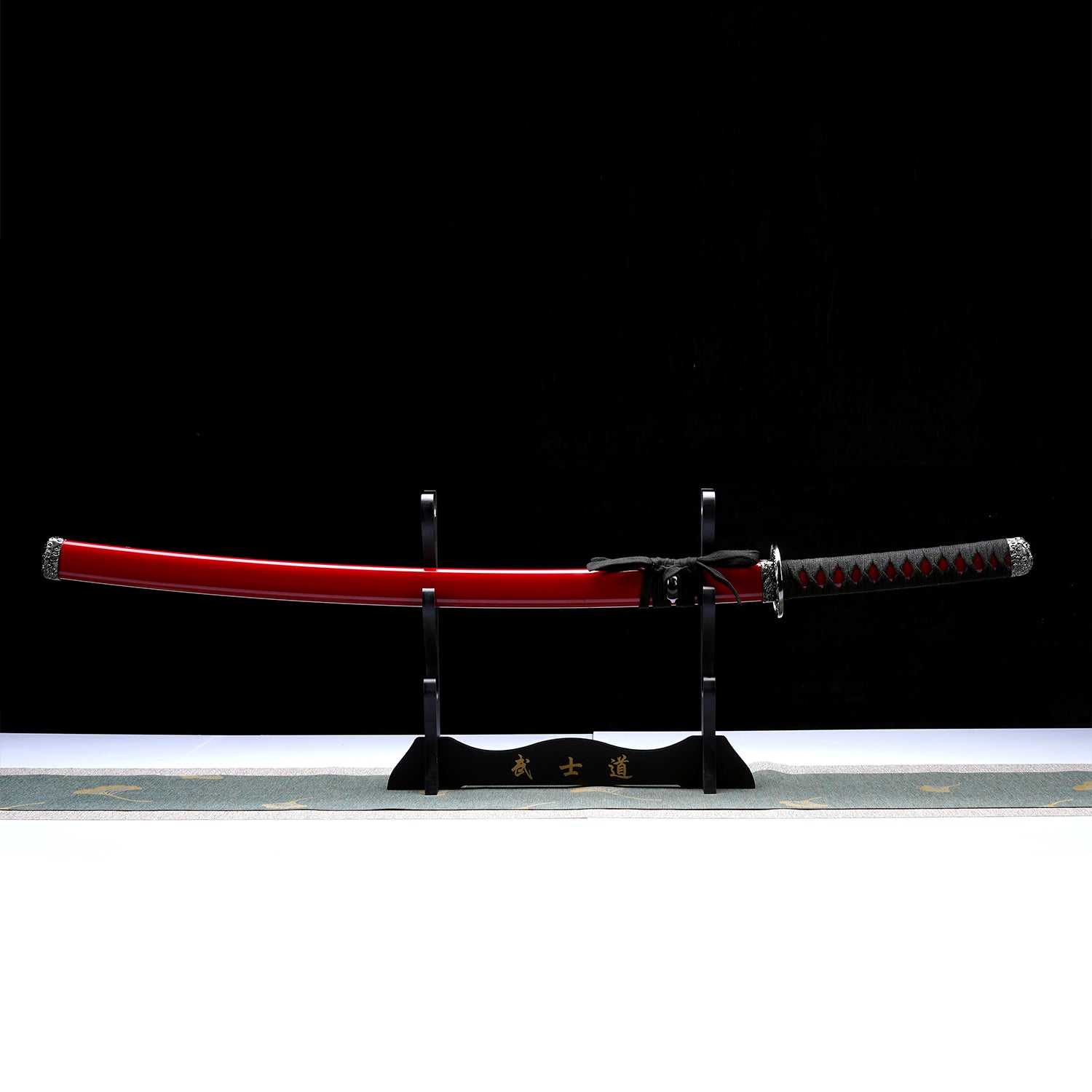 3 PCS Samurai Sword Set - Red Katana , Wakizashi and Tanto Set