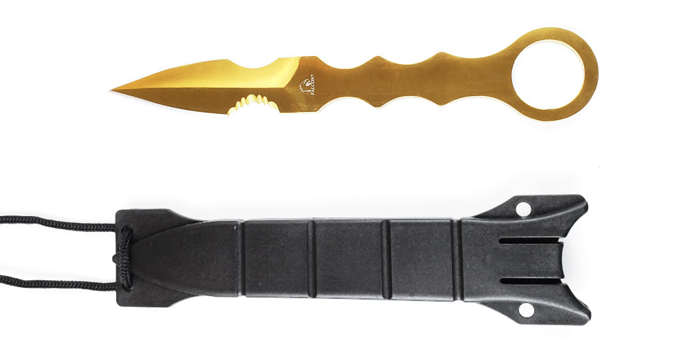 Falcon Gold Tactical Knife Fixed Blade