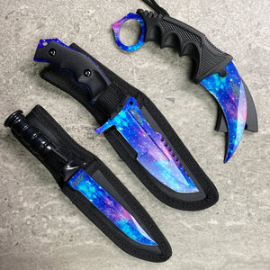 Falcon 3 PCS Galaxy Set. Tactical Knives & Karambit