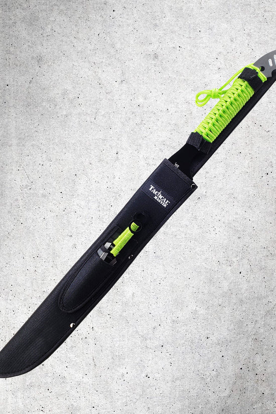27" Machete With 3-Piece Throwing Knives Set