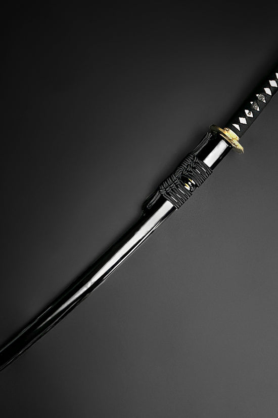 Black samurai katana sword in scabbard.  | Guild Arms