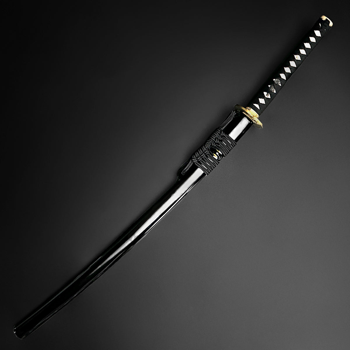Black samurai katana sword in scabbard.  | Guild Arms