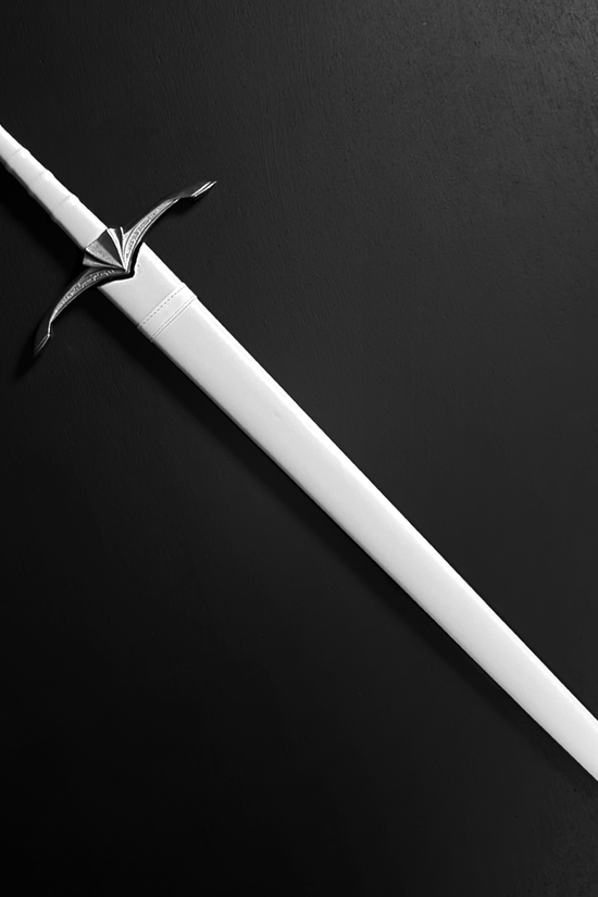 Medieval sword sheathed in white scabbard| Guild Arms