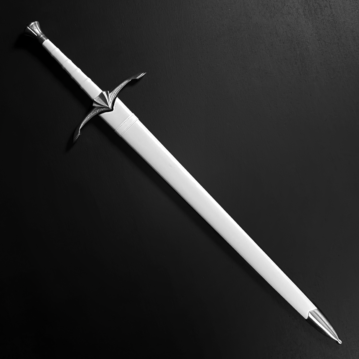 Medieval sword sheathed in white scabbard| Guild Arms