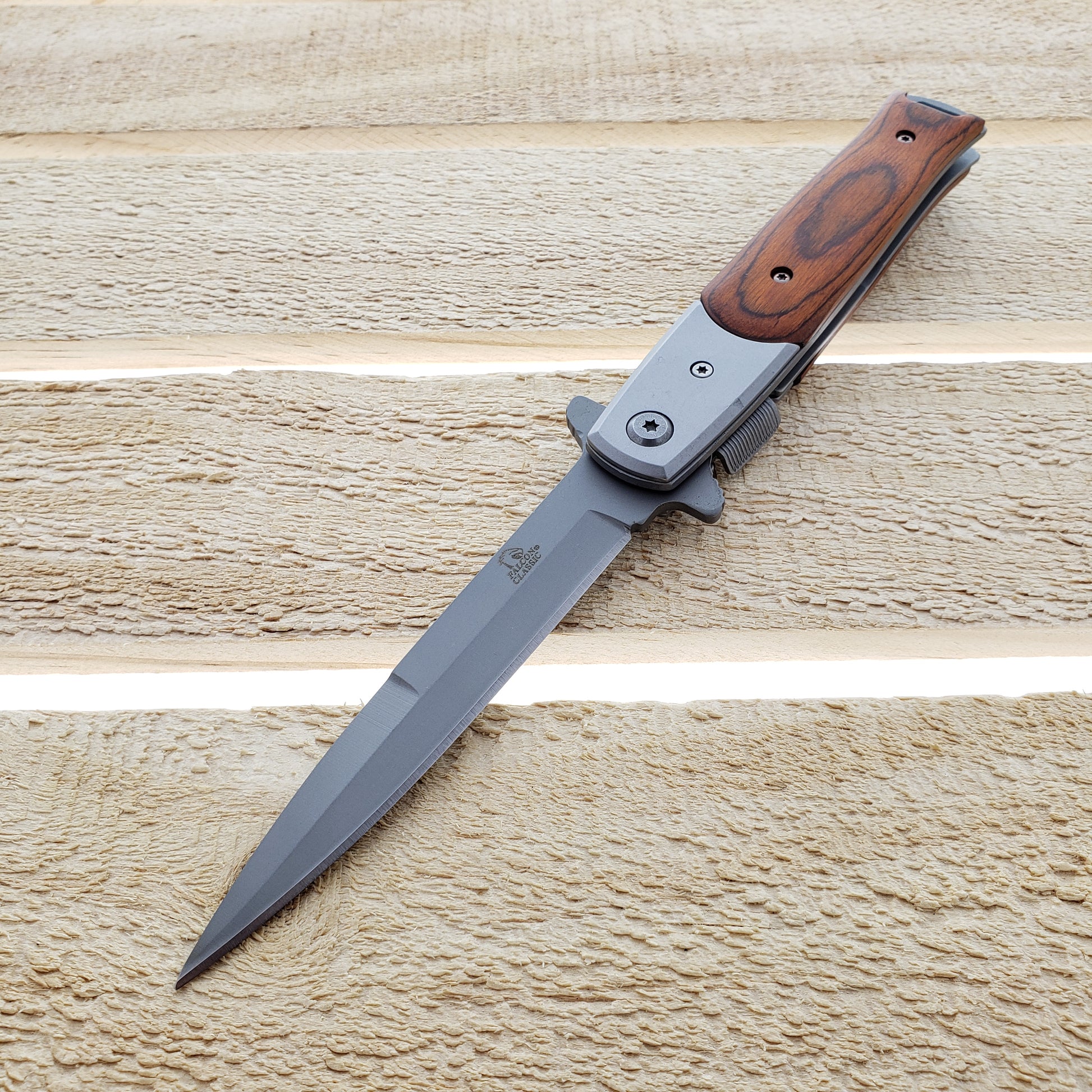 Falcon 8 3/4" Wood Spring Assisted Knife Knife