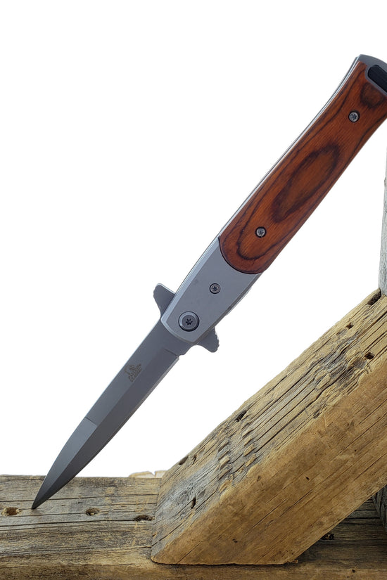 Falcon Wood Spring Assisted Pocket Knife - Precision Crafted