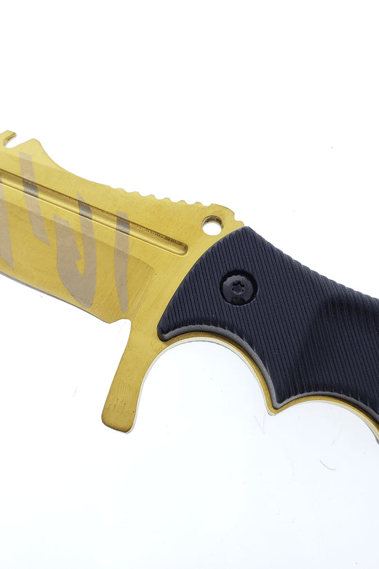 Falcon 3-Piece Gold Set. 7 1/2" & 8 1/2" Tactical Knife, 7 1/2" Karambit
