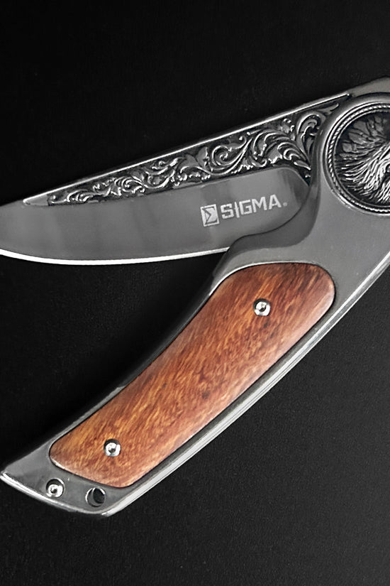 Sigma Folding Knife - Eagle Wood Handle