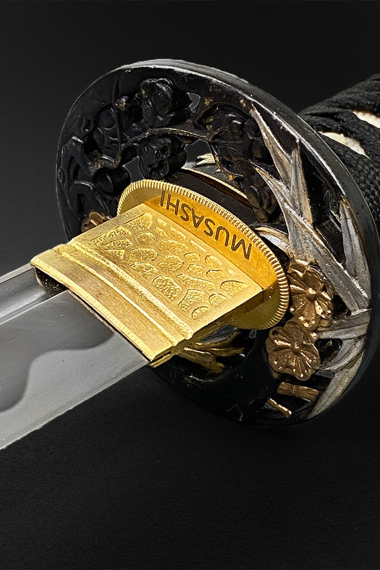Gold Series 42" Hand forged "Flower" 1095 Katana Black