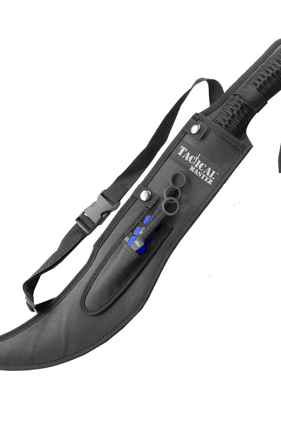 Tactical Master Blue Machete with 3 PCS 6" Throwing Knife
