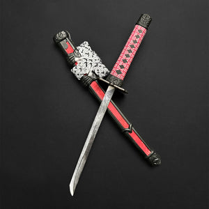 Mini Katana Letter Opener - Red Samurai Katana Sword Letter Opener