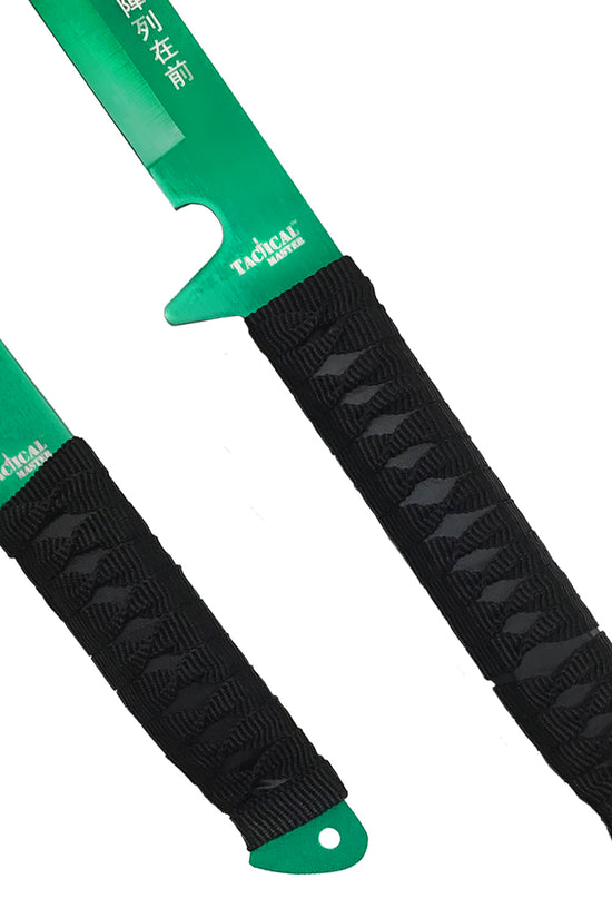 2 PCs Green Machete Set
