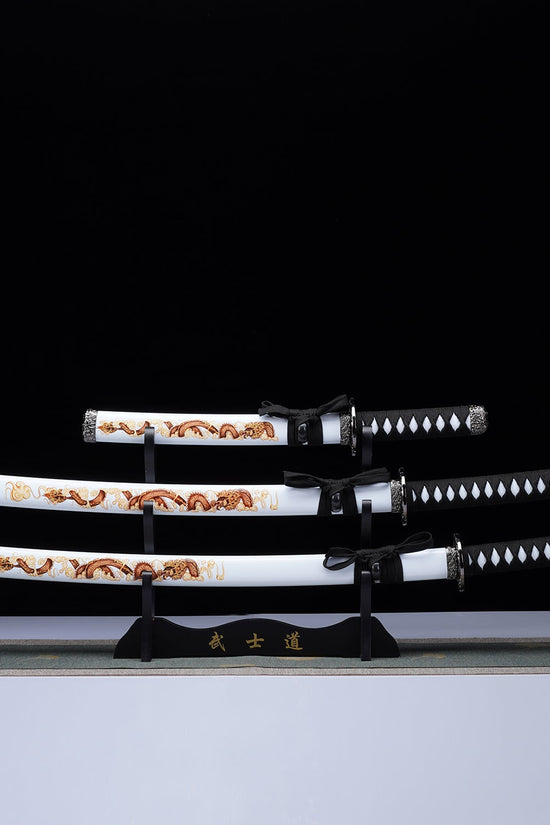 White Dragon 3-Piece Samurai Sword Set | SA124WT-DG
