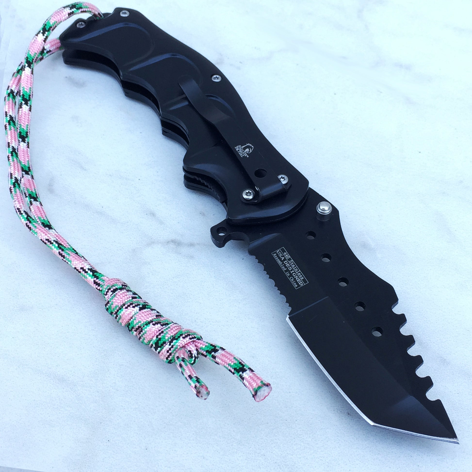 Falcon 8" Overall Black Coating Metal Knife