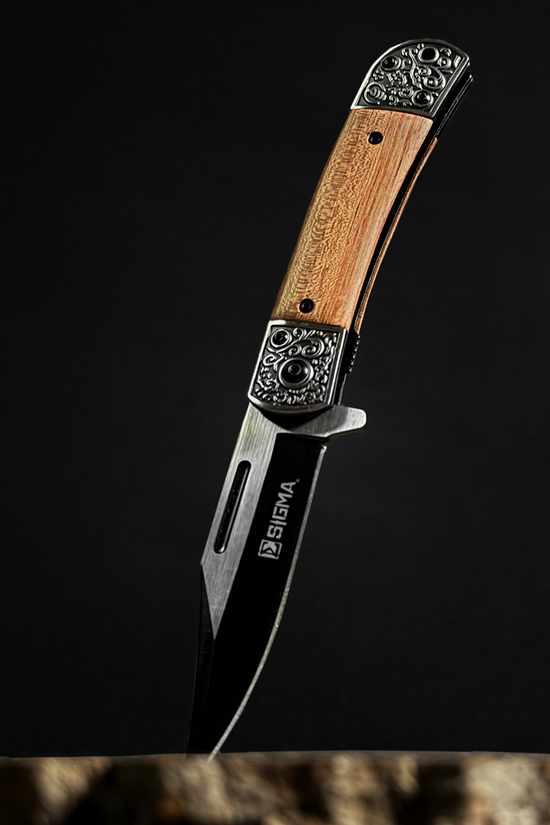 Sigma Wooden Handle Ball Bearing Pocket Knife