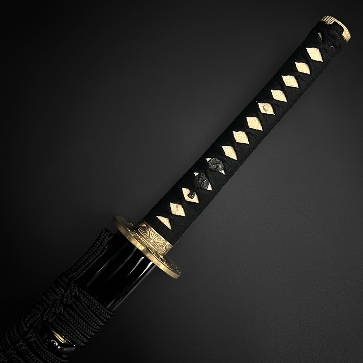 Japanese katana sword with black handle. | Guild Arms