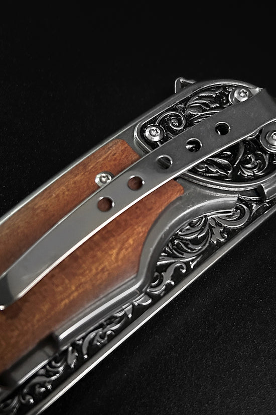 Sigma Folding Knife - Wolf Wood Handle