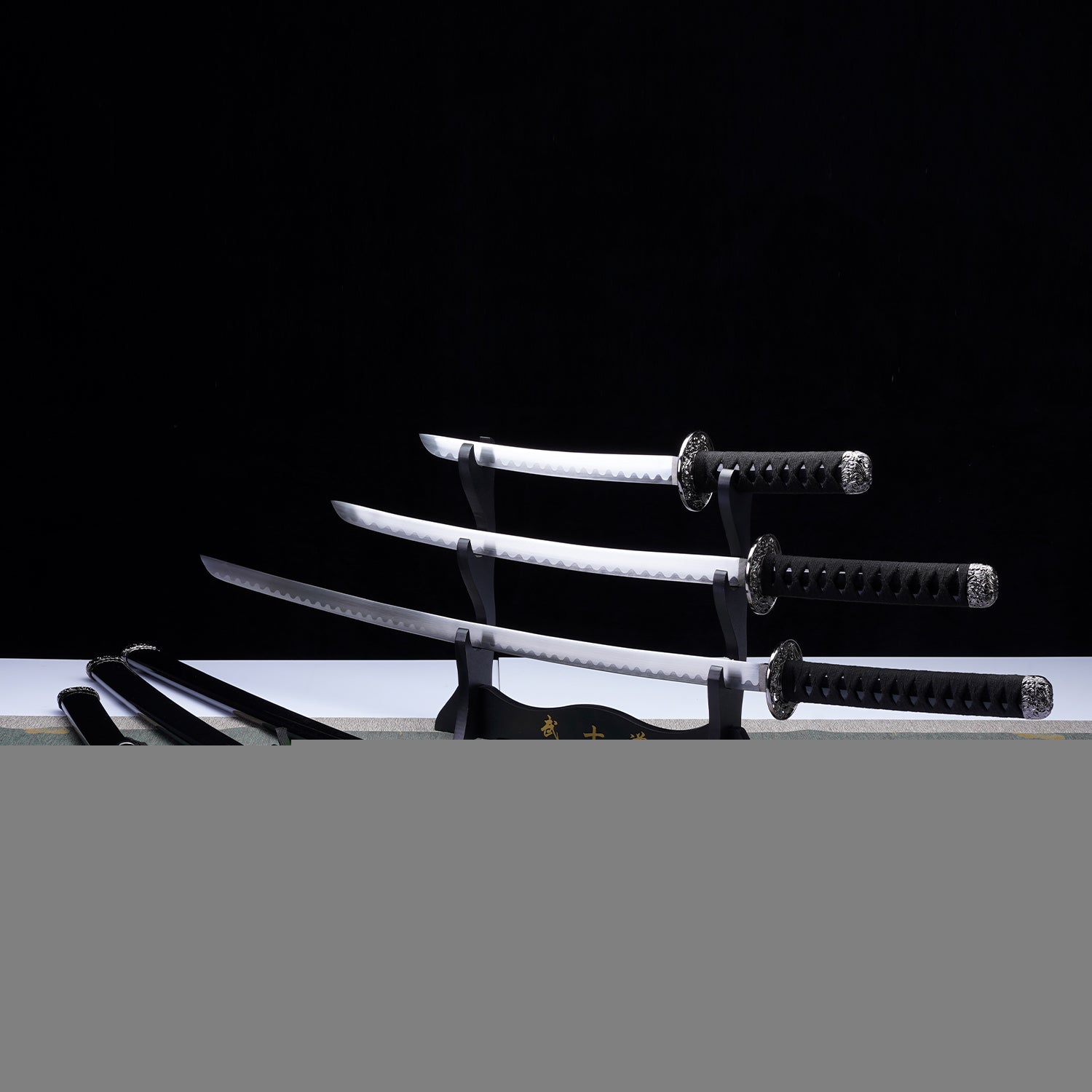 3Pcs Samurai sword set, Plastic scabbard
