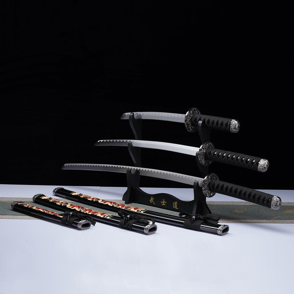 Black Dragon 3-Piece Samurai Sword Set | SA124BK-DG