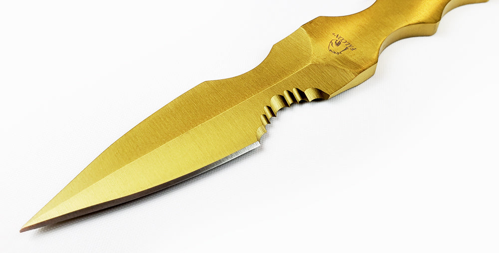Falcon Gold Tactical Knife Fixed Blade