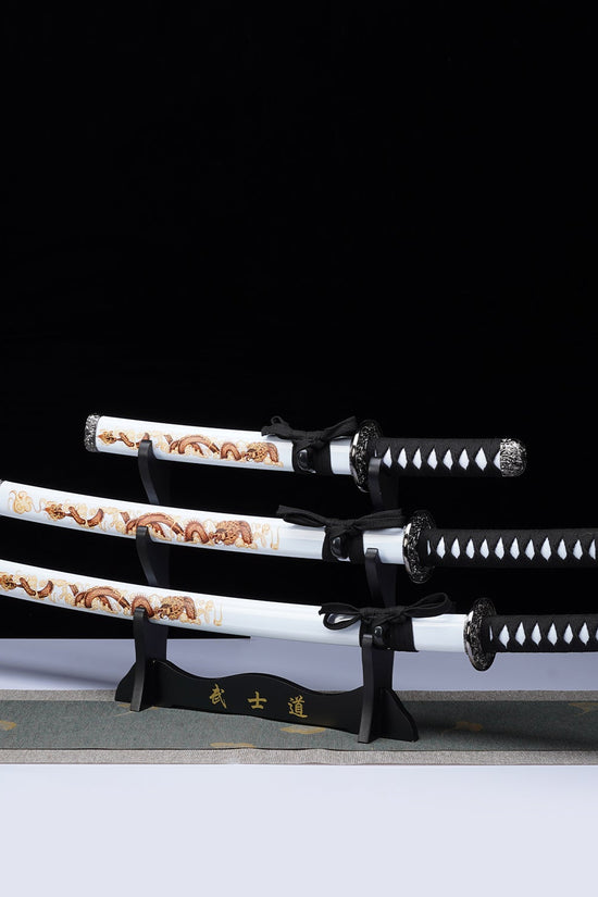 White Dragon 3-Piece Samurai Sword Set | SA124WT-DG
