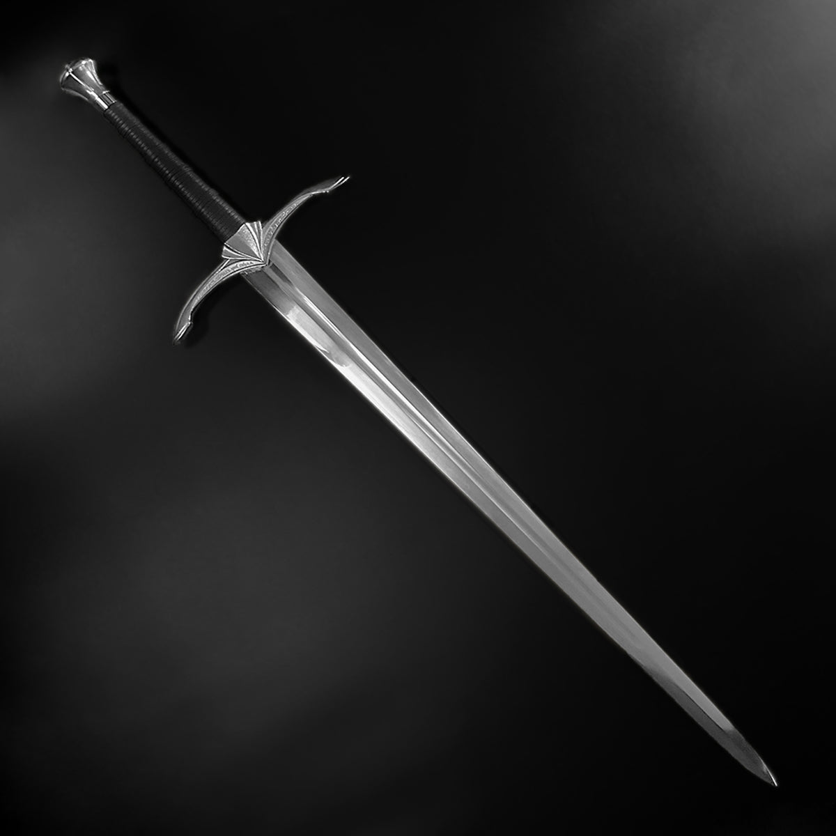 A silver medieval longsword replica - Guild Arms.