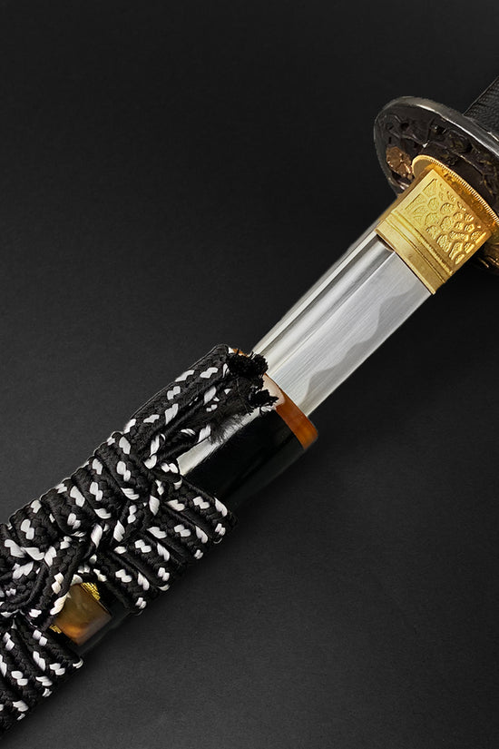 Gold Series 42" Hand forged "Flower" 1095 Katana Black