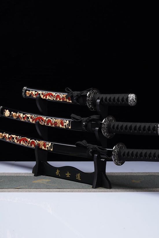 Black Dragon 3-Piece Samurai Sword Set | SA124BK-DG