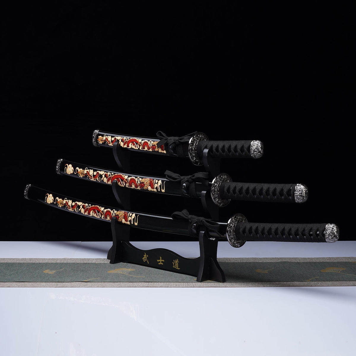 Black Dragon 3-Piece Samurai Sword Set | SA124BK-DG
