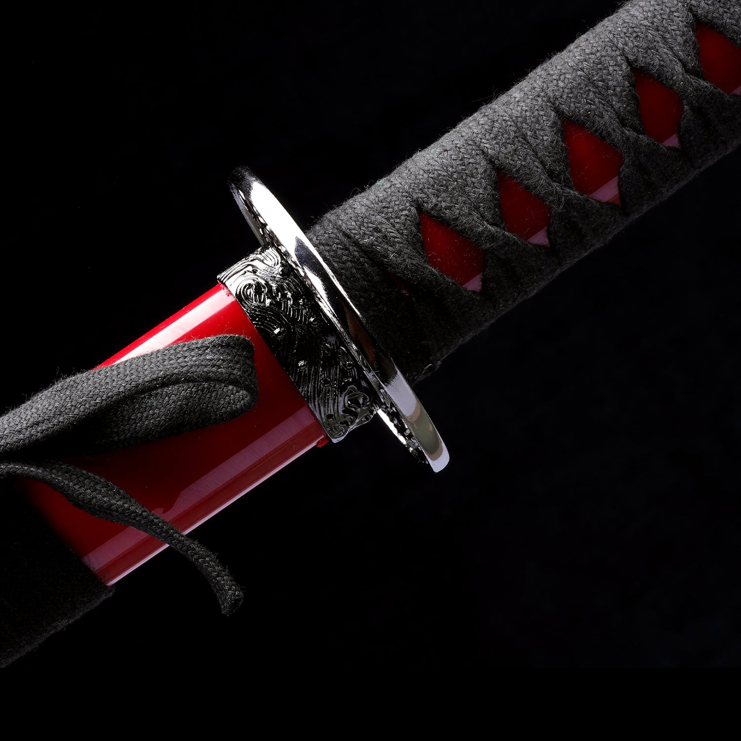 3 PCS Samurai Sword Set - Red Katana , Wakizashi and Tanto Set