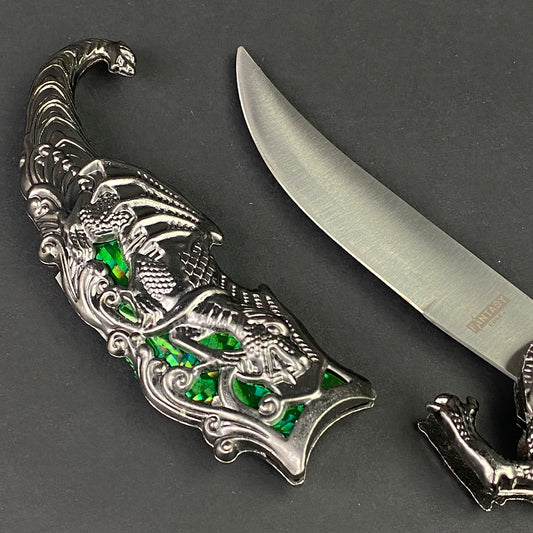 10" Blade Fantasy Dragon Dagger with gift box (Green fitting