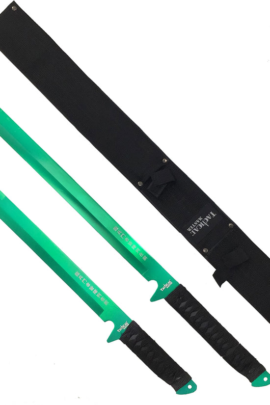 2 PCs Green Machete Set