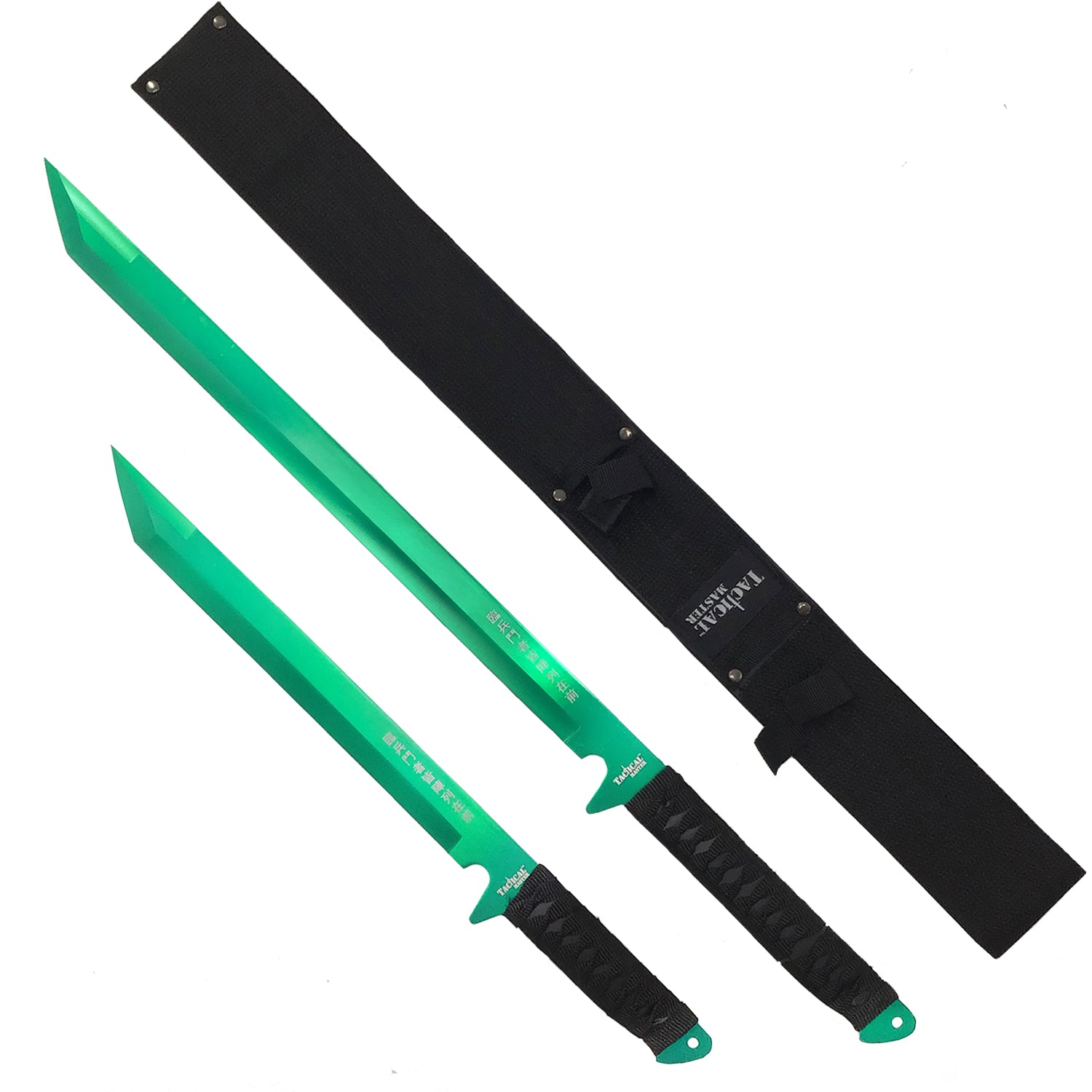 2 PCs Green Machete Set
