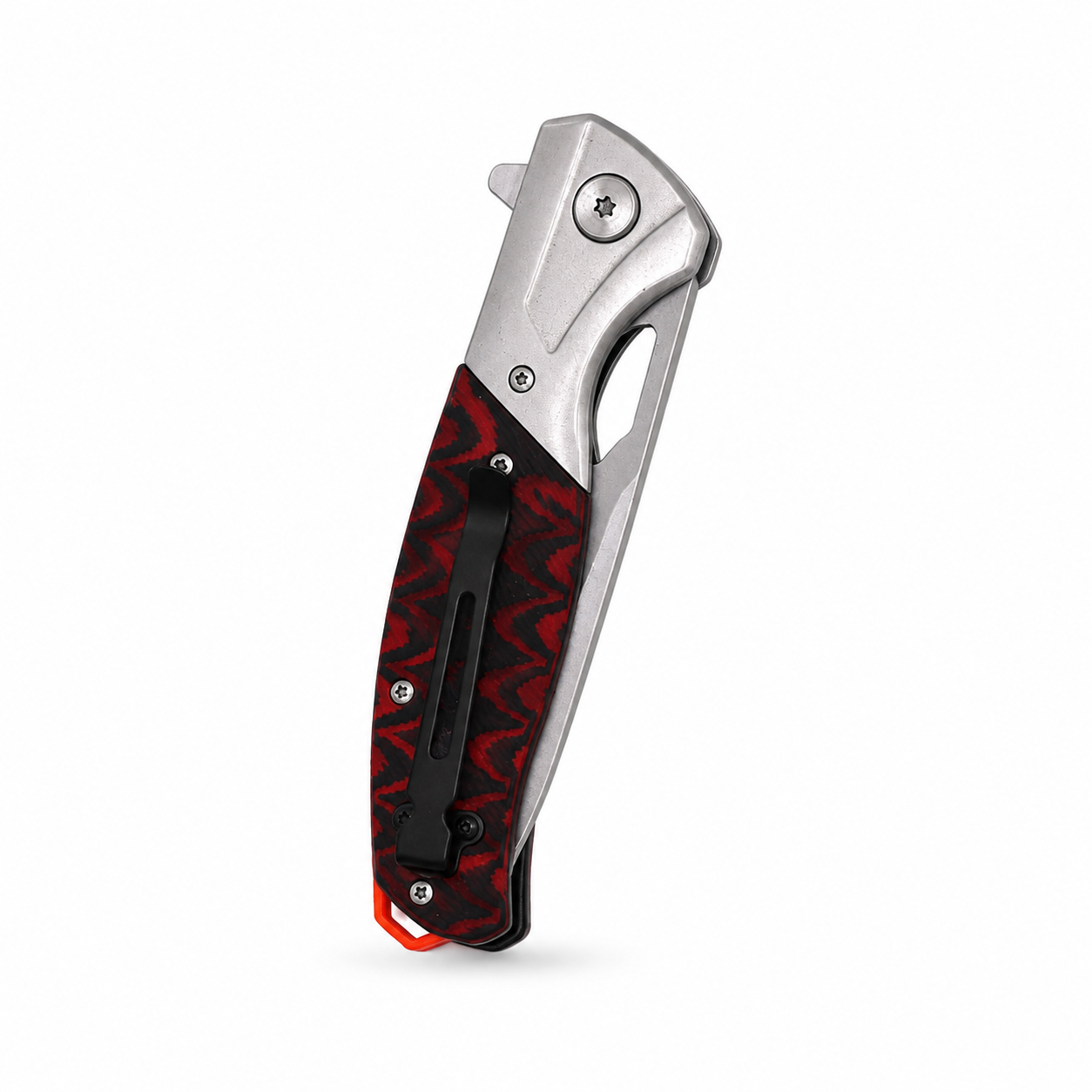 Sigma Ball Bearing Flipper Knife - Micarta Black & Red Handle