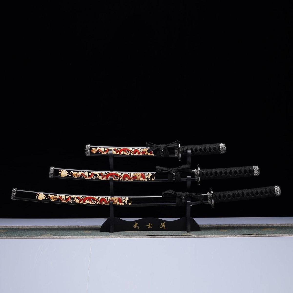 Black Dragon 3-Piece Samurai Sword Set | SA124BK-DG