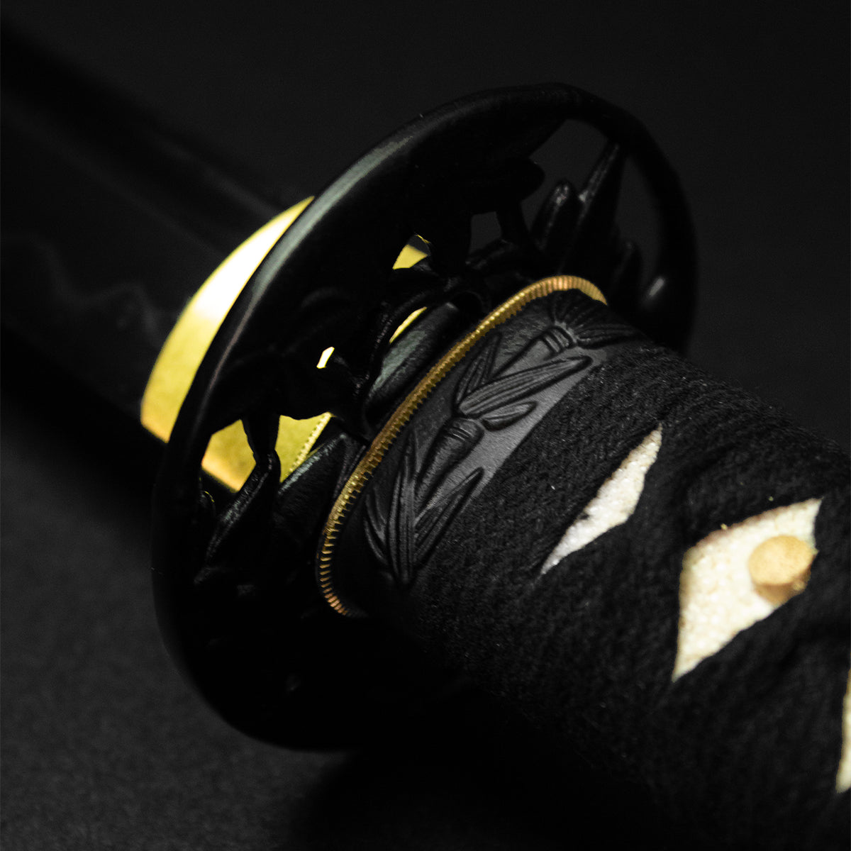 Close-up of samurai sword hilt- Guild Arms.