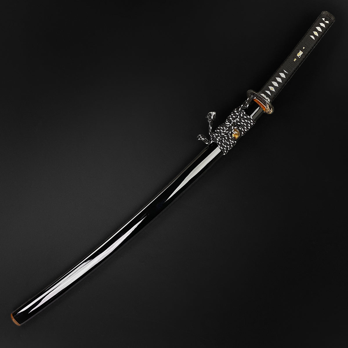 Gold Series 42" Hand forged "Flower" 1095 Katana Black