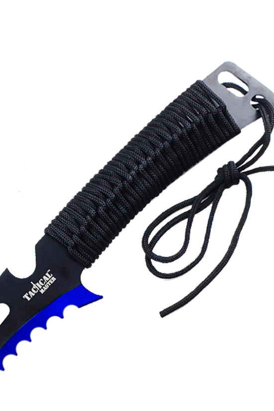 Tactical Master Blue Machete with 3 PCS 6" Throwing Knife