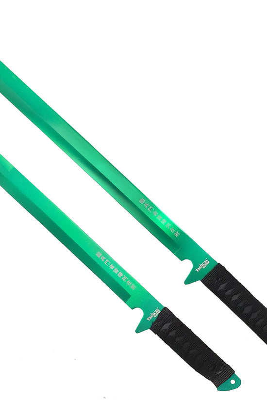 2 PCs Green Machete Set