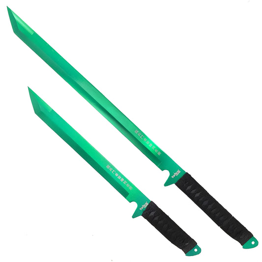 2 PCs Green Machete Set