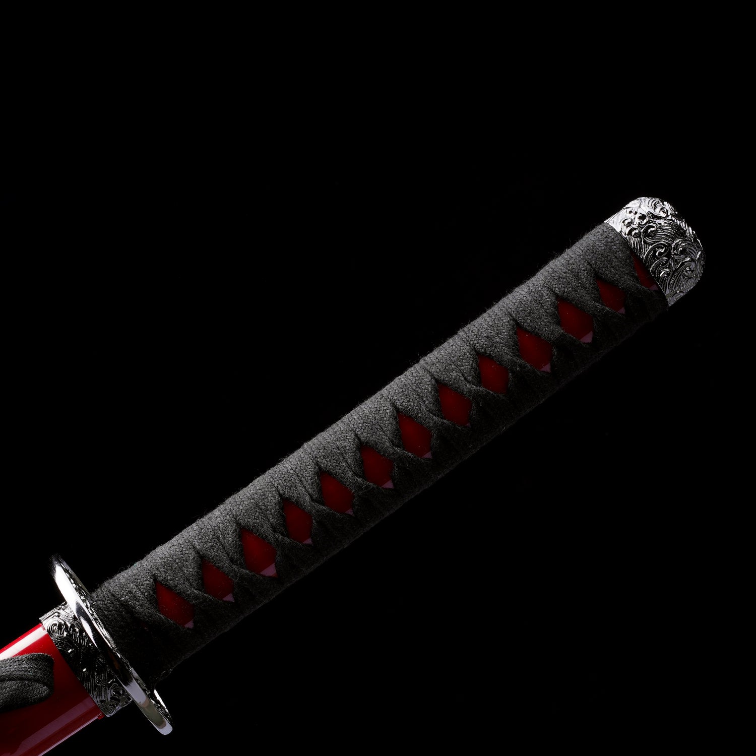 3 PCS Samurai Sword Set - Red Katana , Wakizashi and Tanto Set