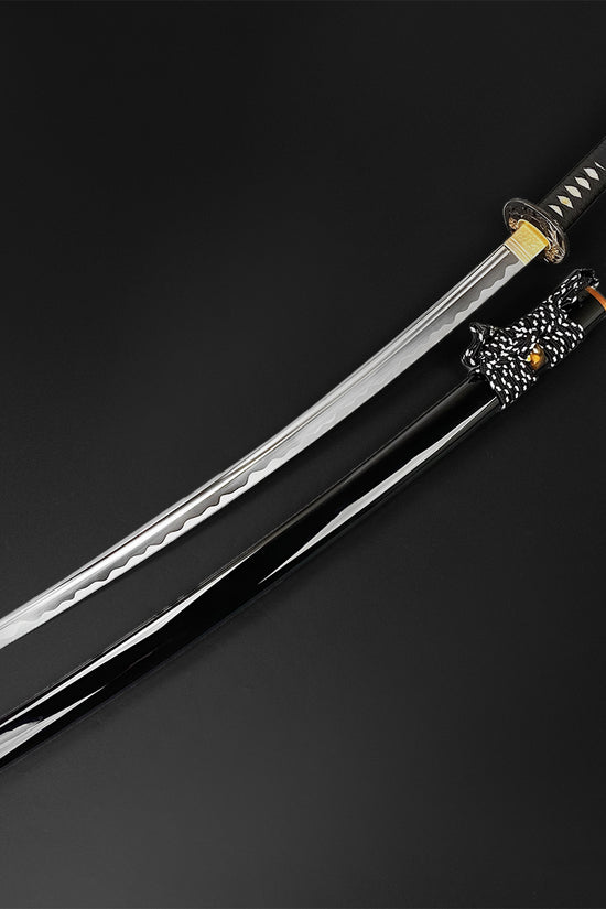 Gold Series 42" Hand forged "Flower" 1095 Katana Black