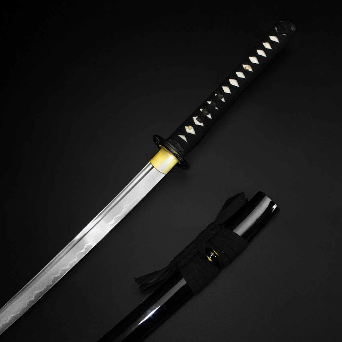 Japanese katana with black scabbard- Guild Arms.