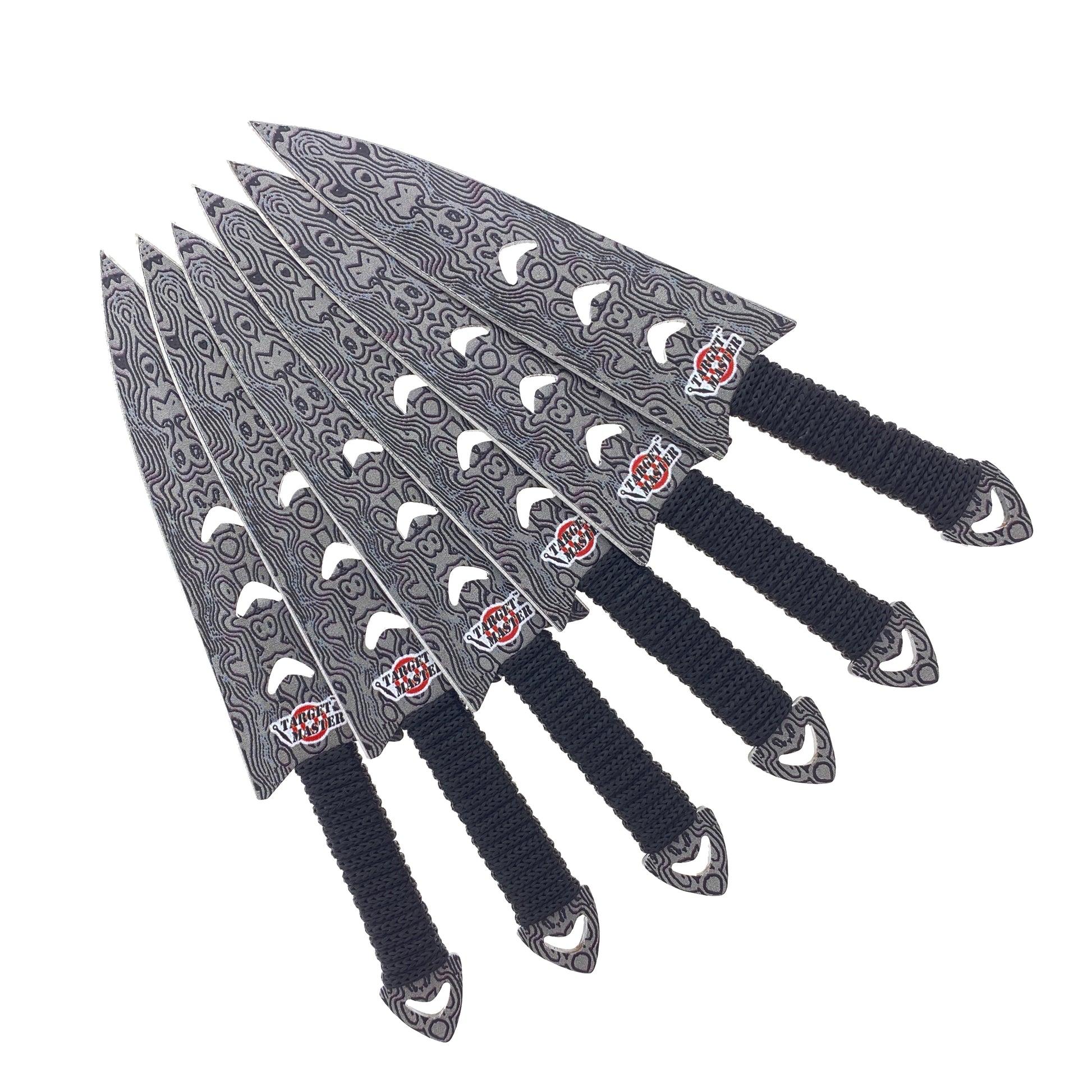 Falcon 6 PC 6" Overall Arrow Head Damascus Throwing Knife Set