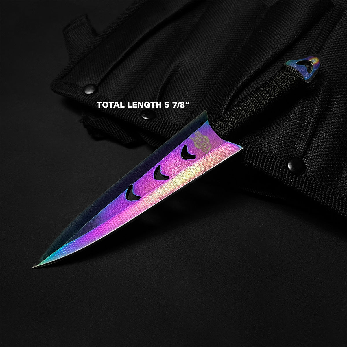 Falcon 6 PC 5 7/8" Overall Arrow Head Rainbow Throwing Knife Set