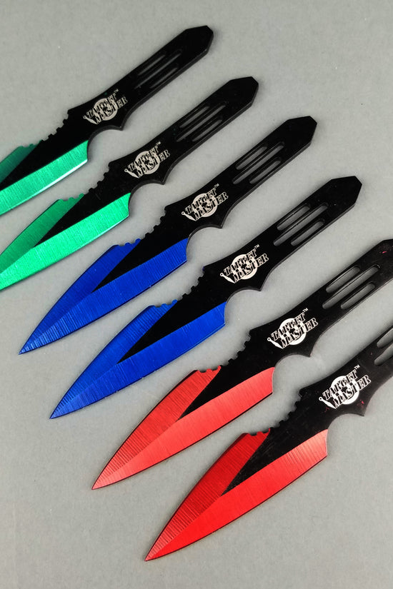 Target Master 5.5" Overall 6 PC Multi Color Throwing knife Set