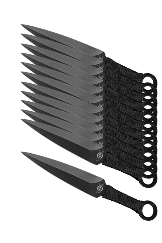 Target Master 12 Pcs Black Throwing Knife