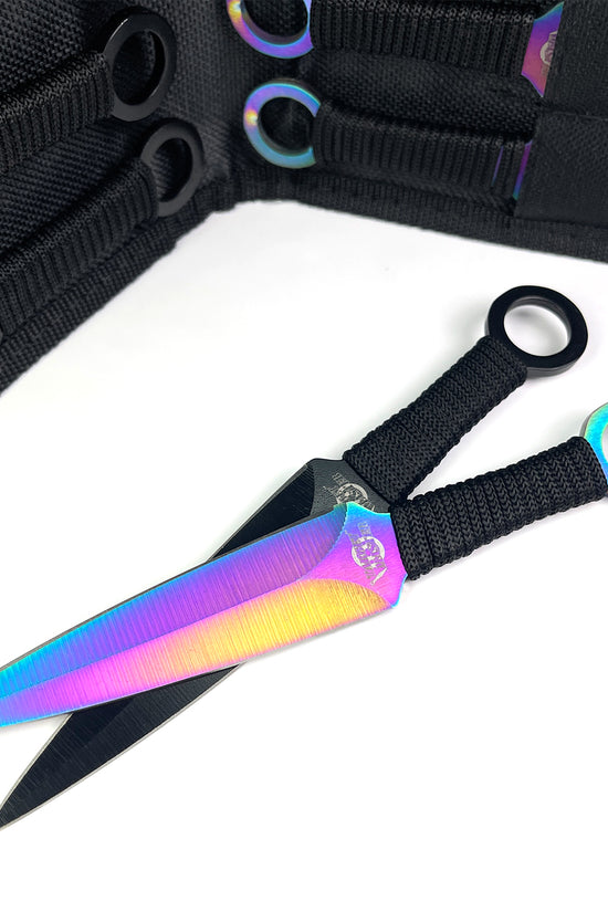 Target Master 12 PCS Rainbow & Black Throwing Knife Set
